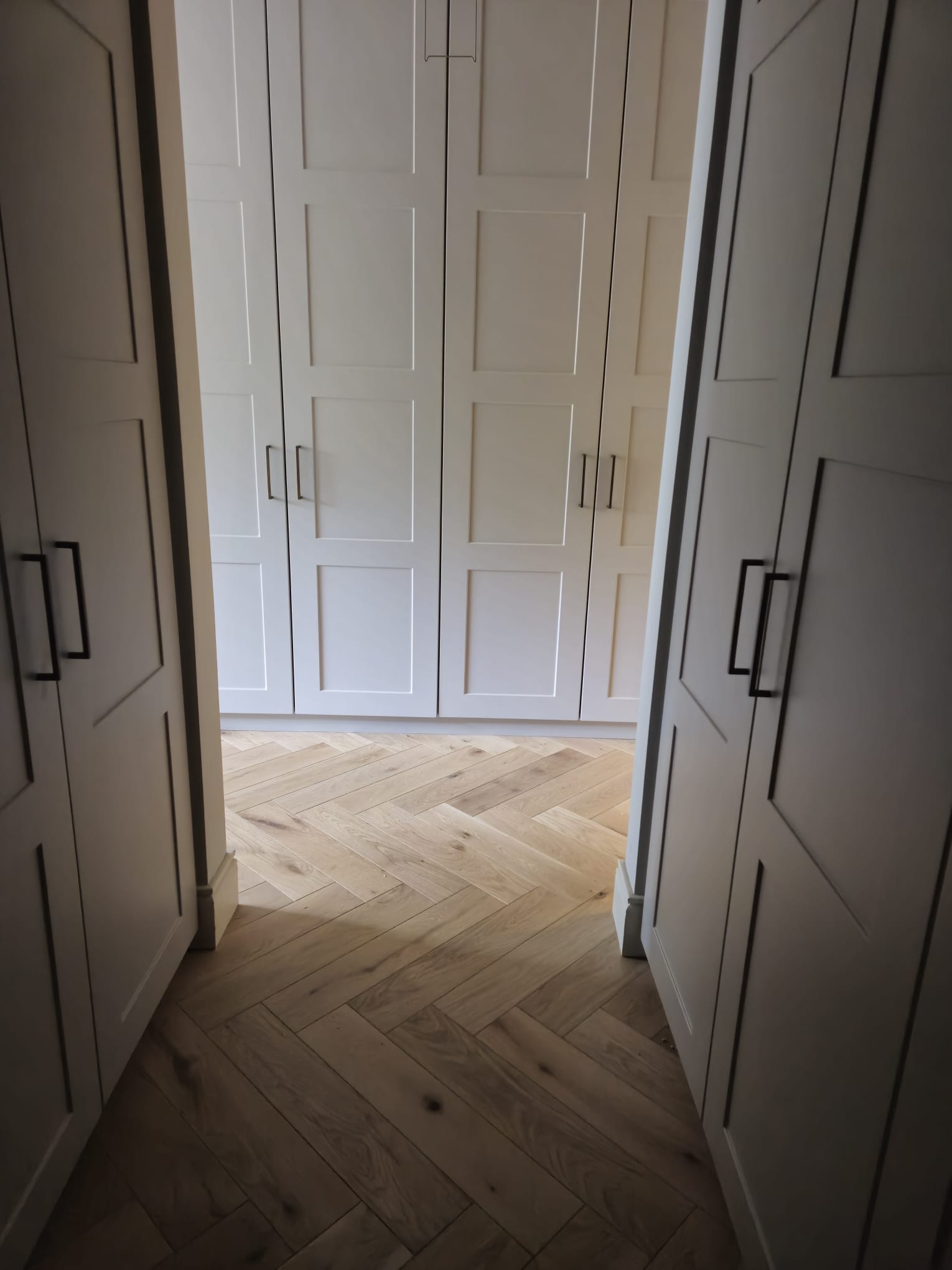 White fitted wardrobes